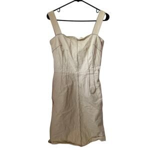 Dolce and Gabbana Cotton Stitched Beige Khaki Dress